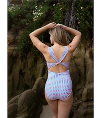 Janela Bay Sunburst Cross Back Scoop Neck One Piece Swimsuit