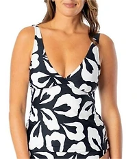 Jantzen Floral Outline Susana Halter Tankini Swim Top