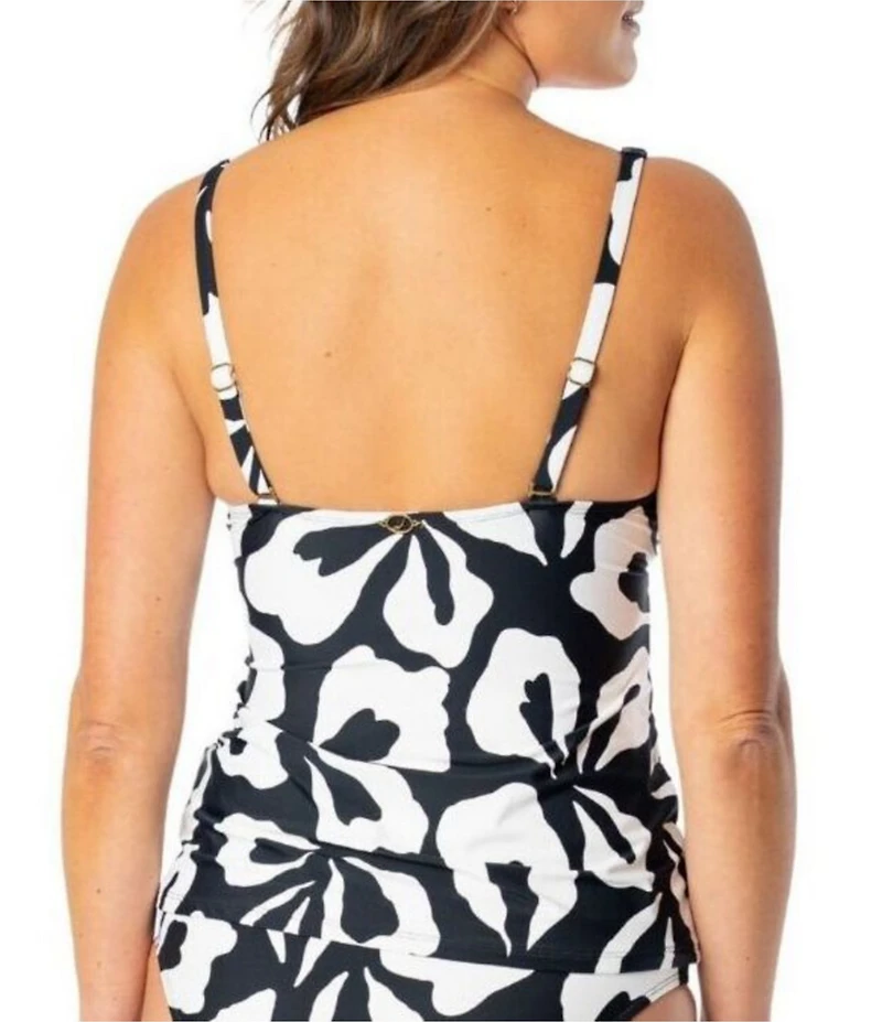 Jantzen Floral Outline Susana Halter Tankini Swim Top