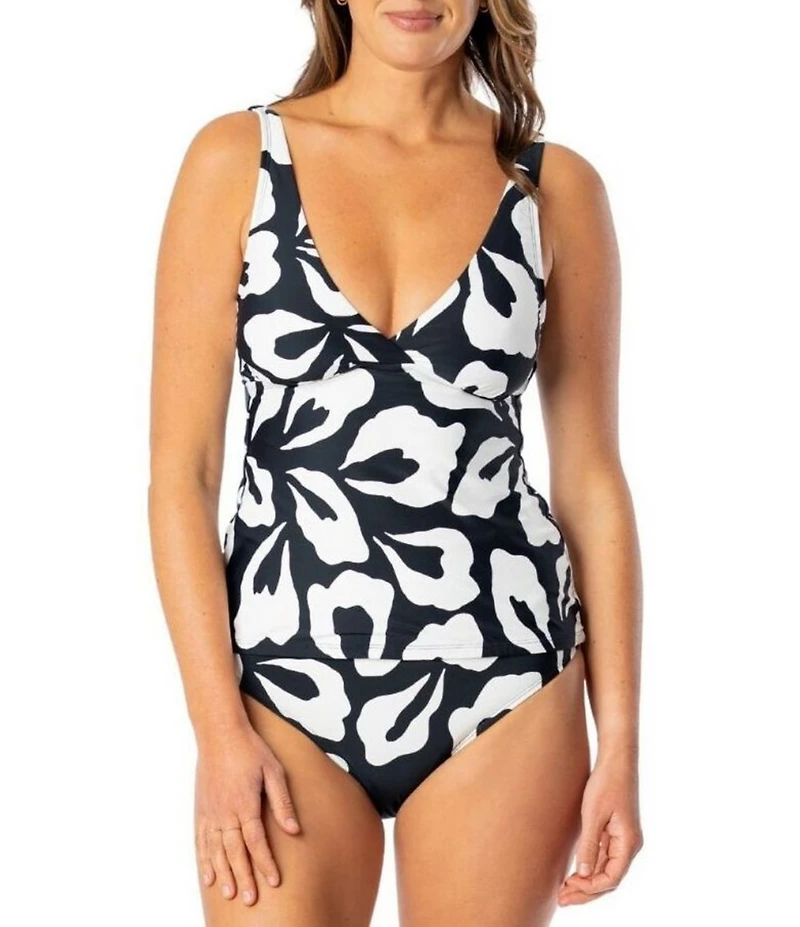 Jantzen Floral Outline Susana Halter Tankini Swim Top