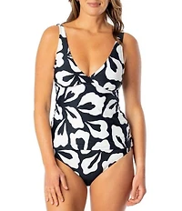 Jantzen Floral Outline Susana Halter Tankini Swim Top