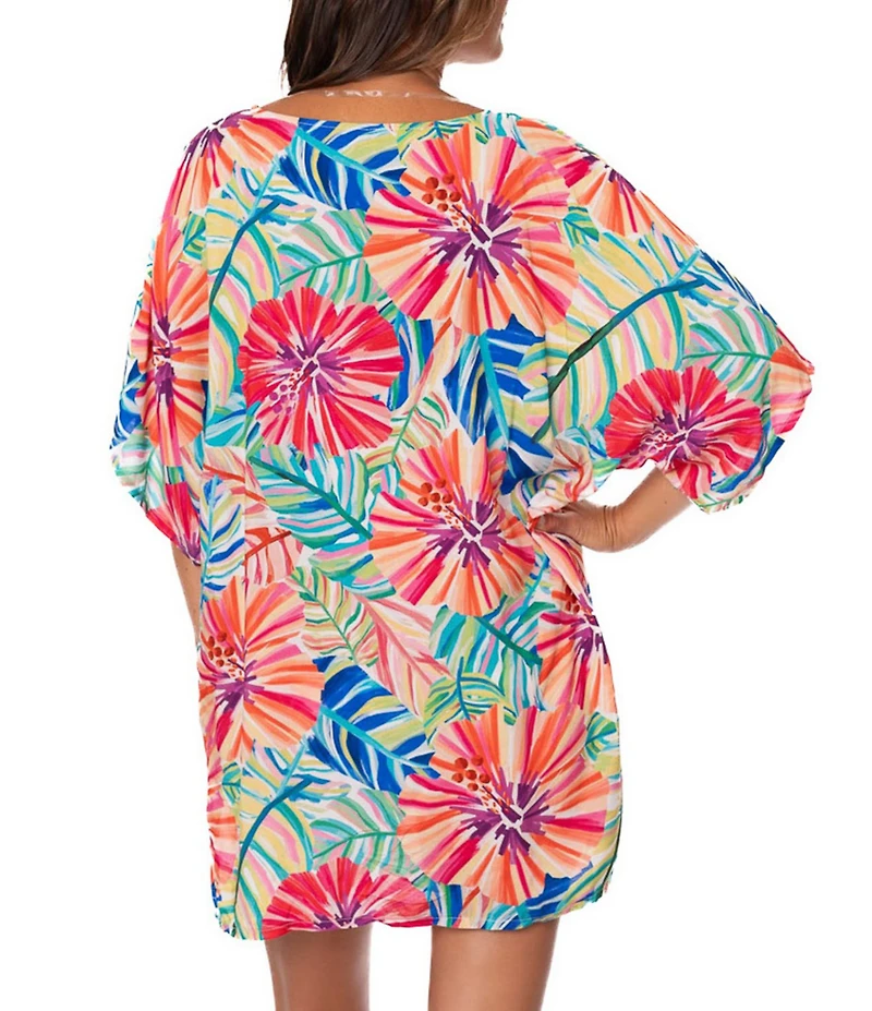Jantzen Garden Explosion Celia V-Neck Tunic Swim Cover-Up