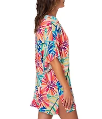 Jantzen Garden Explosion Celia V-Neck Tunic Swim Cover-Up