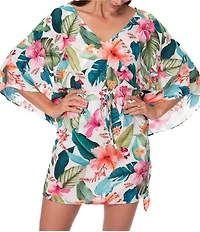 Jantzen Hawaiian Sunrise June Short Sleeve Tunic Swim Cover-Up
