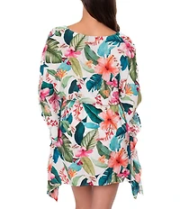 Jantzen Hawaiian Sunrise June Short Sleeve Tunic Swim Cover-Up