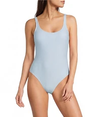 Jantzen Seaside Escape BBQ Ribs Scoop Neck Tummy Control One Piece Swimsuit