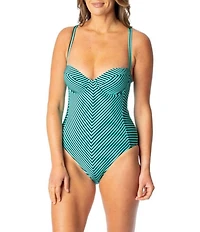 Jantzen Shadow Play Carolyn Underwire Sweetheart Neck One Piece Swimsuit