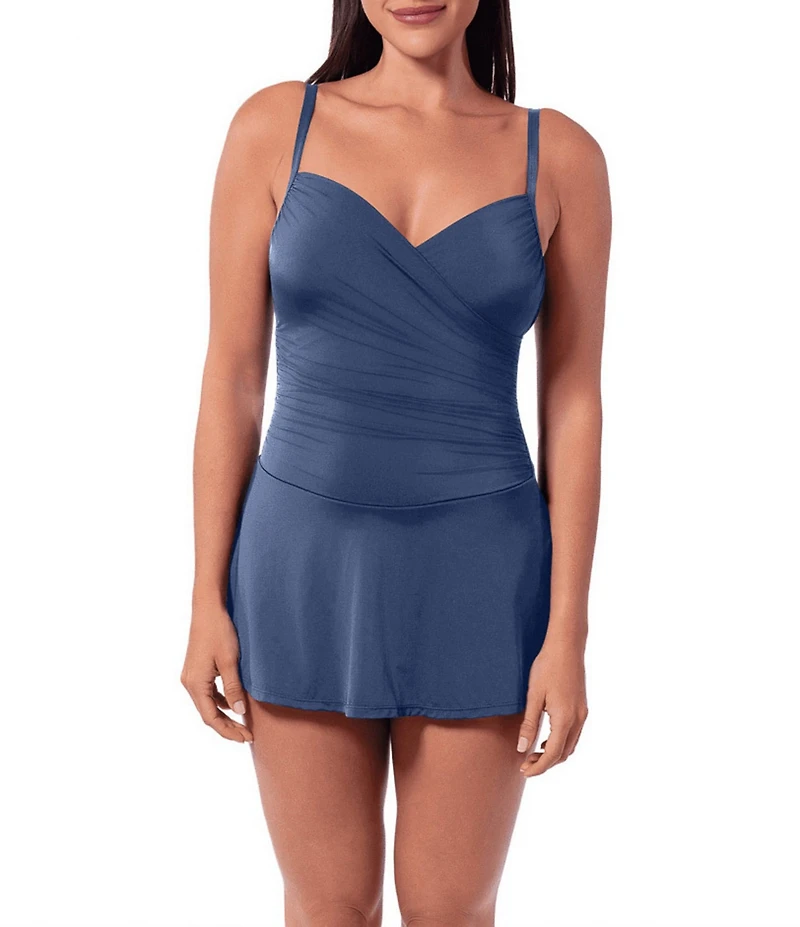 Jantzen Sol Sweetheart Neck Tummy Control Flirty Swimdress