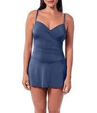 Jantzen Sol Sweetheart Neck Tummy Control Flirty Swimdress