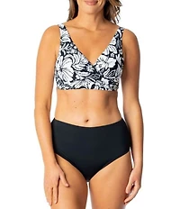 Jantzen Solid Side Shirred High Waist Swim Bottom