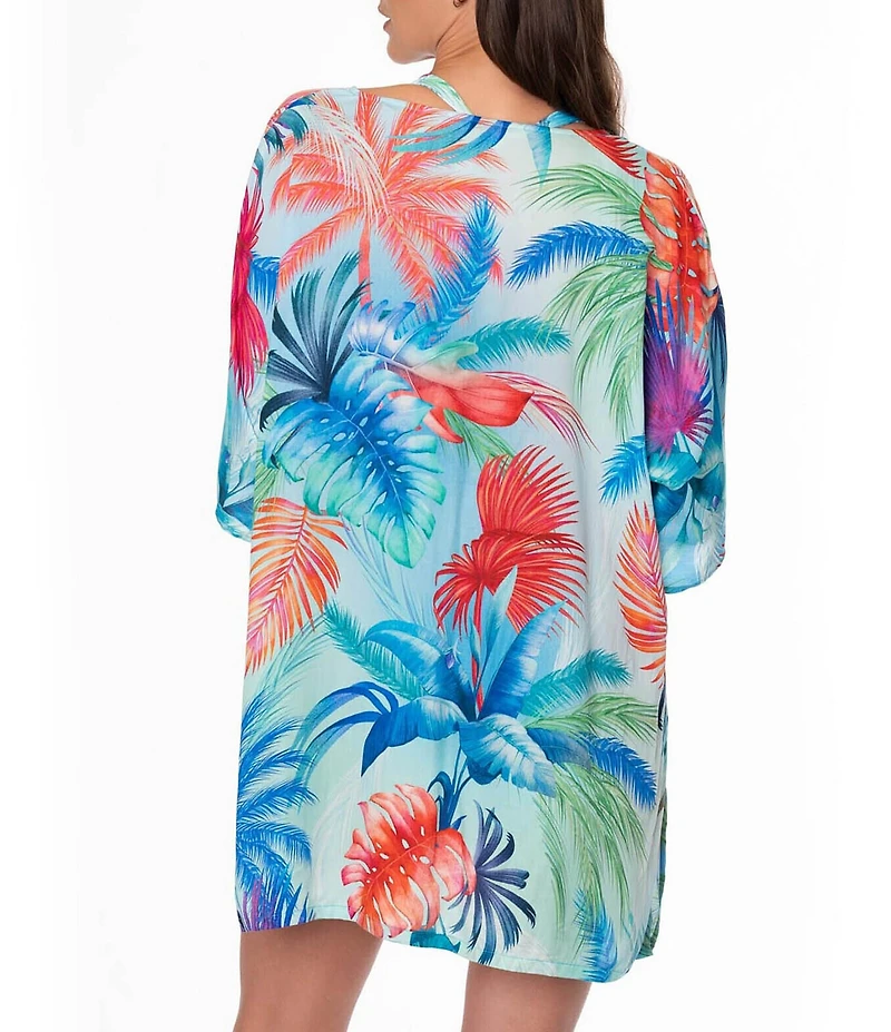 Jantzen Sunset Spirit Celia V-Neck Tunic Swim Cover-Up