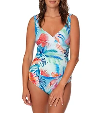 Jantzen Sunset Spirit V-Neck Surplice One Piece Swimsuit