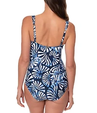 Jantzen The Seaside Crush Tummy Control Surplice One Piece Swimsuit