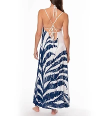 Jantzen Wild Lush Brooklyn X-Back Tie Straps Maxi Dress Swim Cover-Up