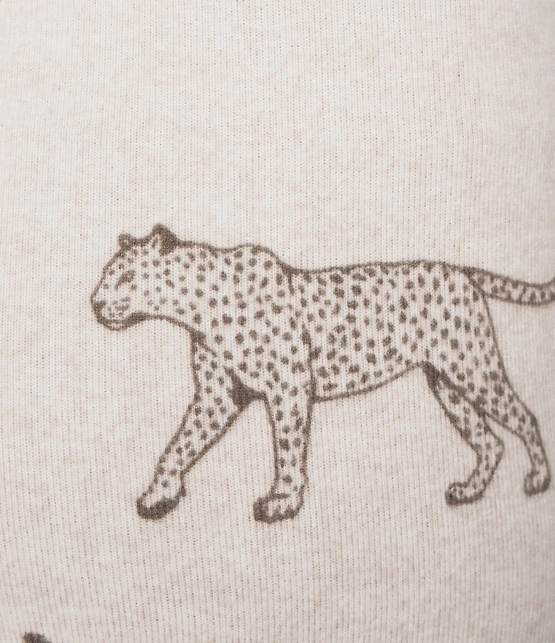 Jasmine & Ginger Cheetah Print Drawstring Coordinating Knit Sleep Shorts