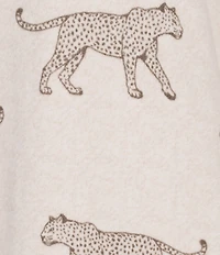 Jasmine & Ginger Cheetah Print Long Sleeve Crew Neck Coordinating Knit Sleep Top