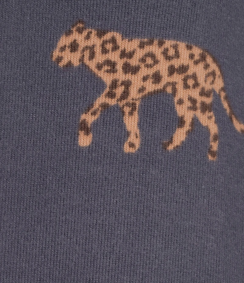 Jasmine & Ginger Cheetah Print Short Sleeve Crew Neck Knit Sleepshirt