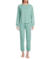 Jasmine & Ginger French Terry Elastic Waist Coordinating Lounge Joggers