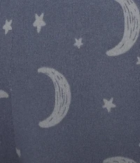 Jasmine & Ginger Moon & Stars Print Brushed Knit Elastic Waist Coordinating Sleep Joggers