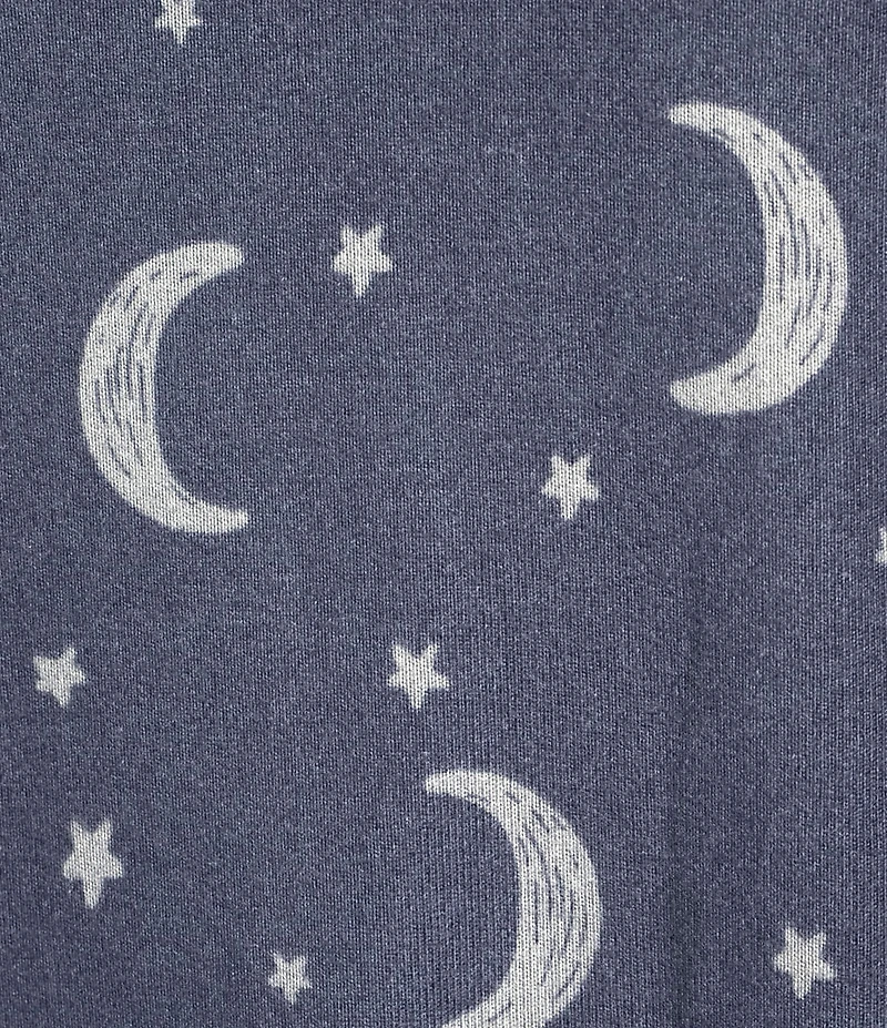 Jasmine & Ginger Moon & Stars Print Brushed Knit Long Sleeve Coordinating Hoodie