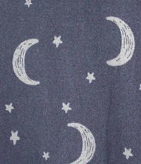 Jasmine & Ginger Moon & Stars Print Brushed Knit Long Sleeve Coordinating Hoodie