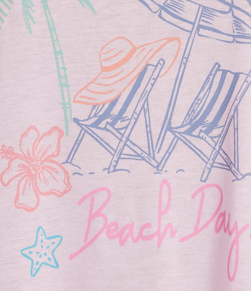Jasmine & Ginger Short Sleeve Crew Neck Knit Screen Print Sleepshirt