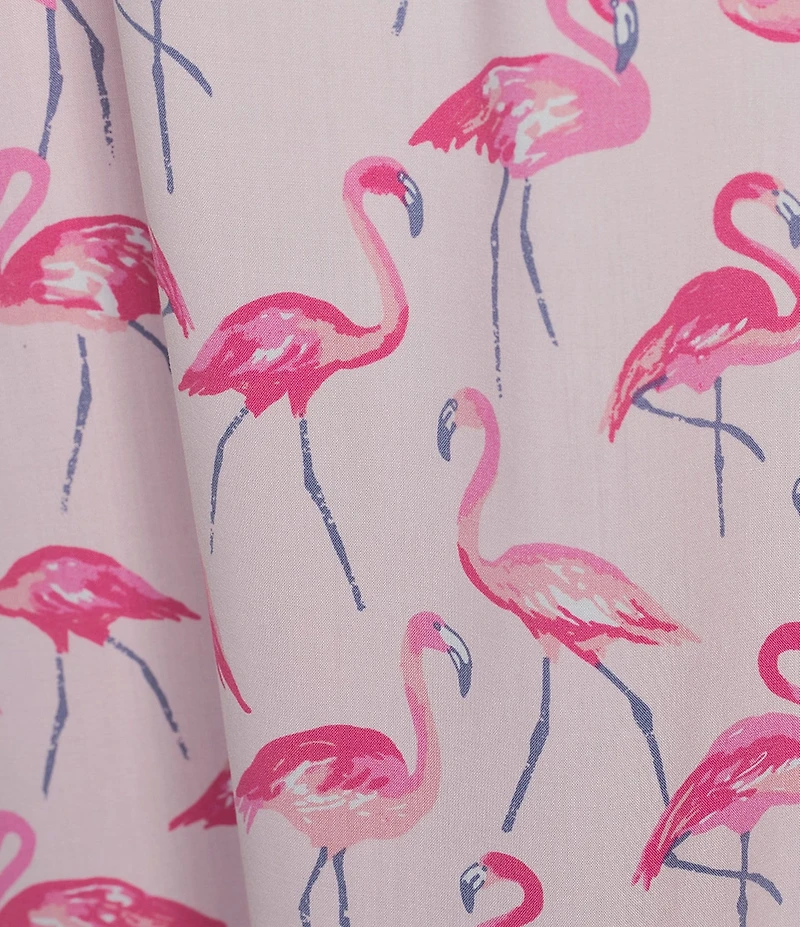 Jasmine & Ginger Sleeveless Scoop Neck Woven Flamingo Print Chemise