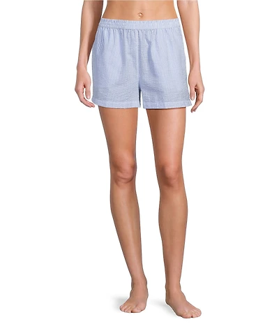 Jasmine & Ginger Striped Seersucker Coordinating Sleep Shorts