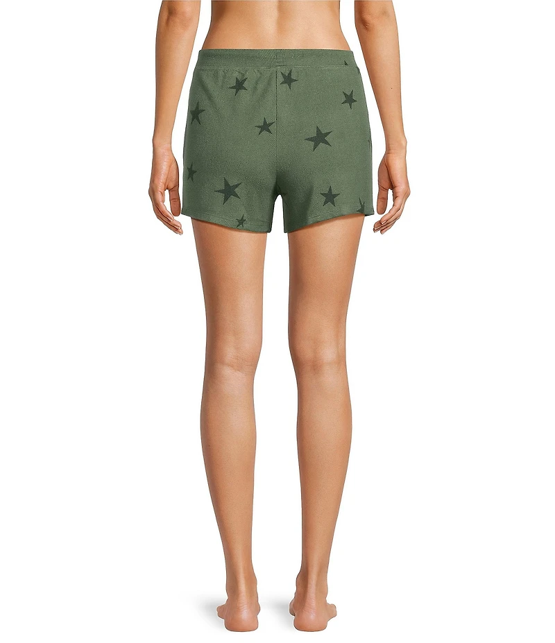 Jasmine & Ginger Tossed Stars Print Drawstring Coordinating Knit Sleep Shorts