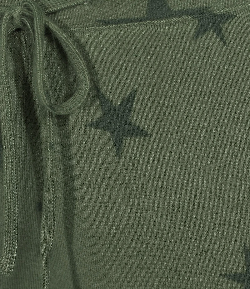 Jasmine & Ginger Tossed Stars Print Drawstring Coordinating Knit Sleep Shorts