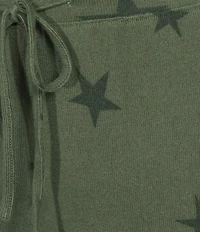 Jasmine & Ginger Tossed Stars Print Drawstring Coordinating Knit Sleep Shorts