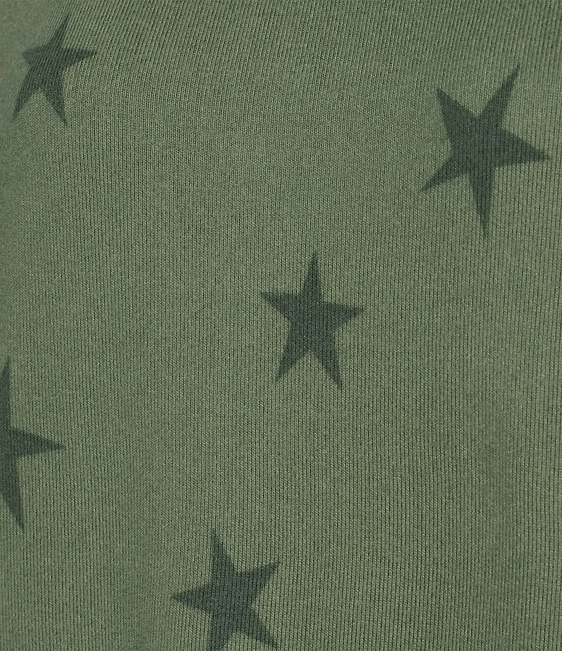 Jasmine & Ginger Tossed Stars Print Long Sleeve Crew Neck Coordinating Knit Sleep Top