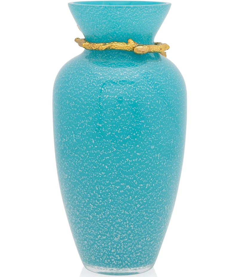 Jay Strongwater Asteria Jeweled Starfish Turquoise Glass Vase