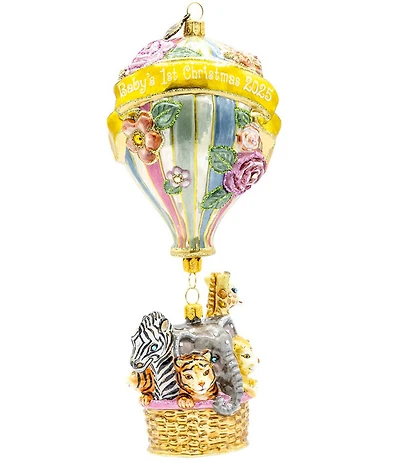 Jay Strongwater 'Baby's 1st Christmas 2025 Annual Baby Balloon Glass Ornament