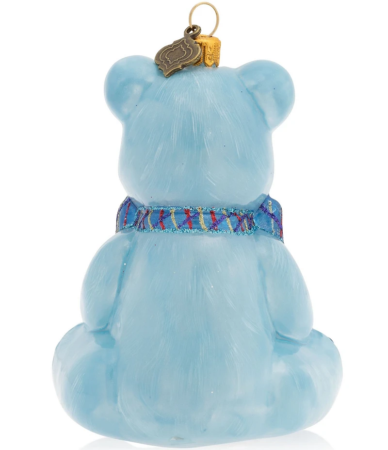 Jay Strongwater Baby's First Christmas Teddy Glass Ornament