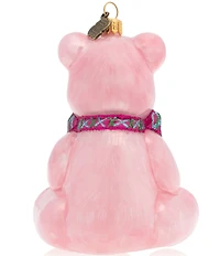 Jay Strongwater Baby's First Christmas Teddy Pink Glass Ornament