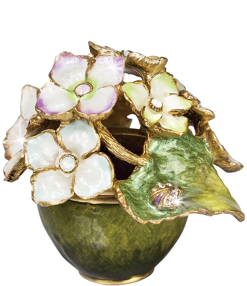 Jay Strongwater Carla Hydrangea Meadow Small Covered Trinket Box
