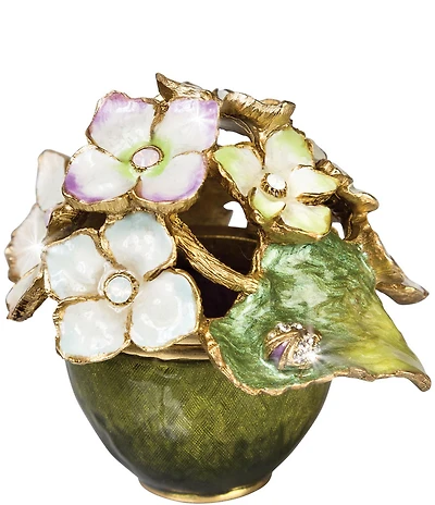 Jay Strongwater Carla Hydrangea Meadow Small Covered Trinket Box