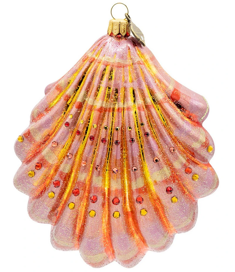 Jay Strongwater Holiday Coastal Collection Coastal Shell Glass Ornament