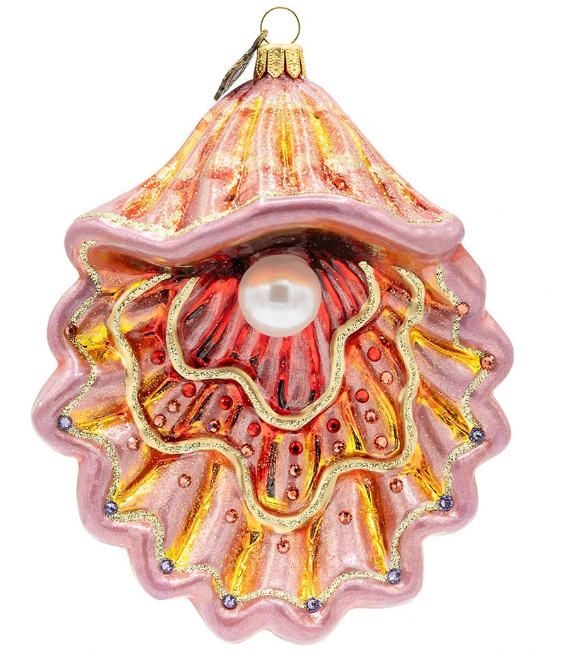 Jay Strongwater Holiday Coastal Collection Coastal Shell Glass Ornament