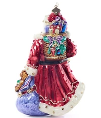 Jay Strongwater Holiday Collection Bountiful Santa Glass Ornament