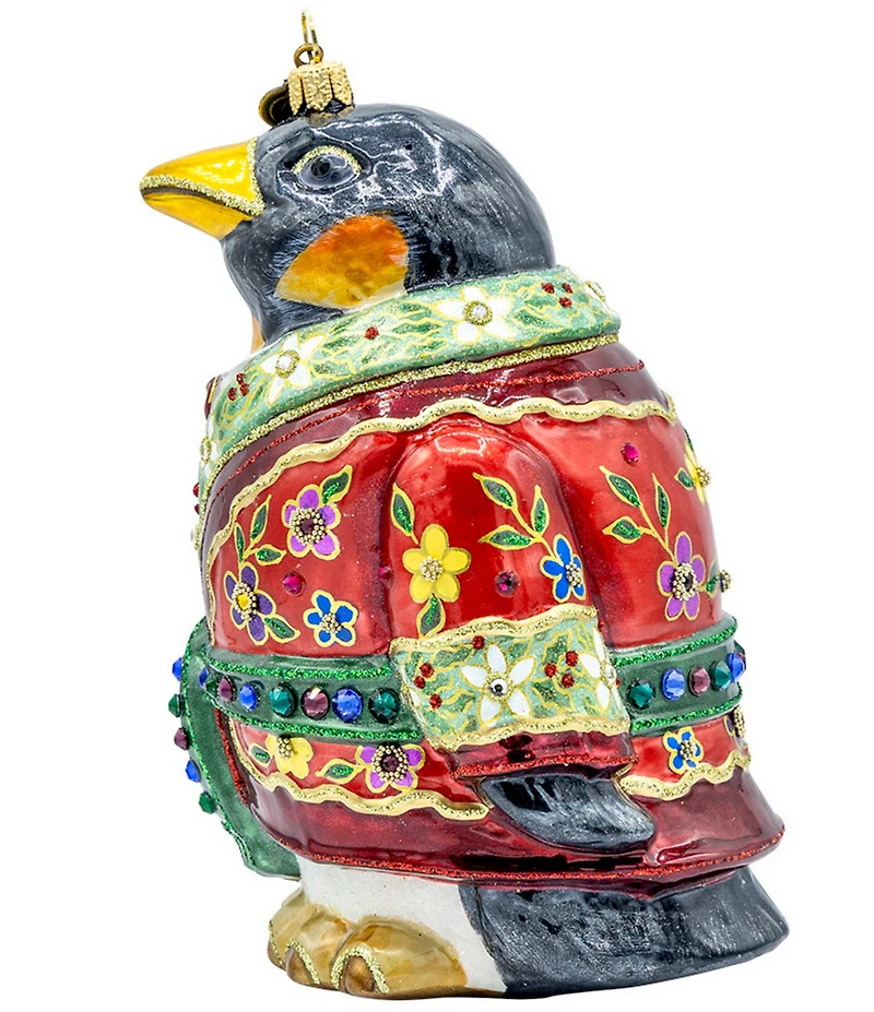Jay Strongwater Holiday Collection Christmas Penguin Glass Ornament