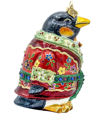 Jay Strongwater Holiday Collection Christmas Penguin Glass Ornament