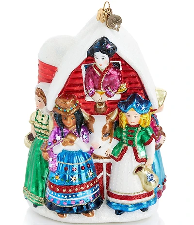 Jay Strongwater Holiday Collection Eight Maids-A-Milking Glass Ornament