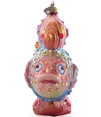 Jay Strongwater Holiday Collection Fancy Fish Glass Ornament