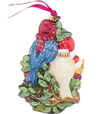 Jay Strongwater Holiday Collection Four Calling Birds Glass Ornament