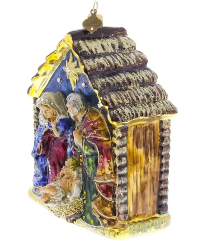 Jay Strongwater Holiday Collection Holy Family Glass Ornament