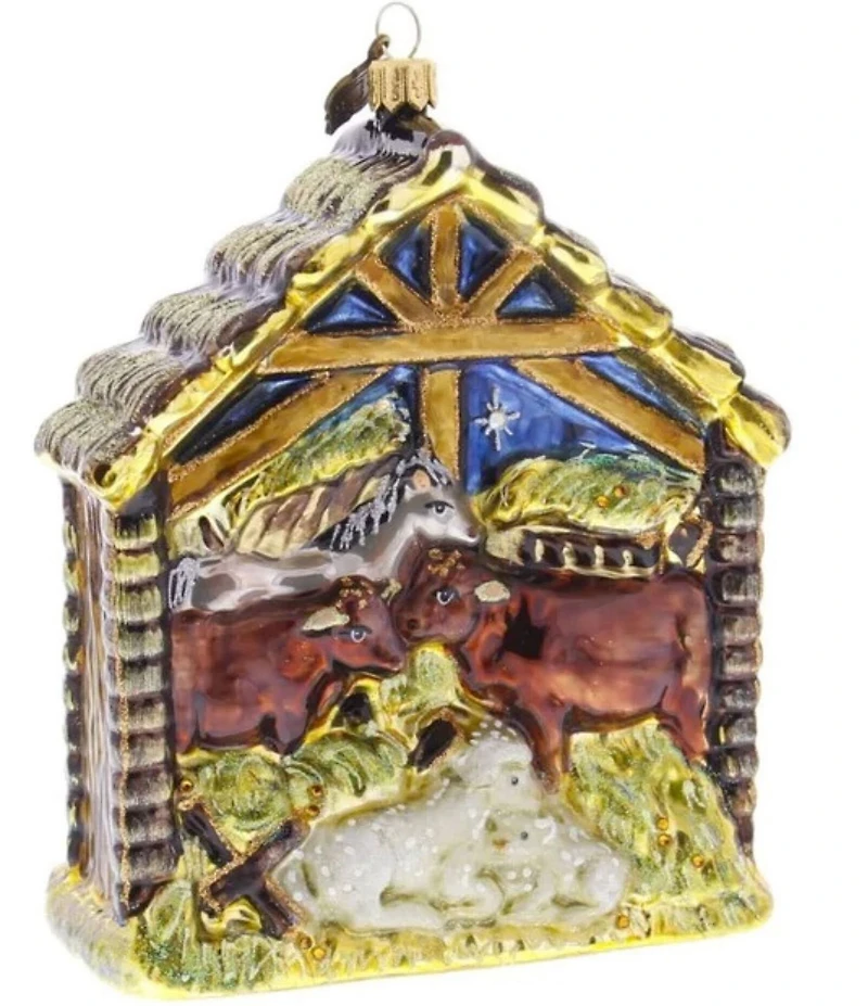 Jay Strongwater Holiday Collection Holy Family Glass Ornament