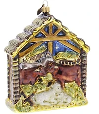 Jay Strongwater Holiday Collection Holy Family Glass Ornament