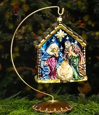 Jay Strongwater Holiday Collection Holy Family Glass Ornament